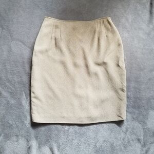 Vintage Emanuel Ungaro Pencil Skirt Korea Made Sz 8 Womens Wool Blend Beige
